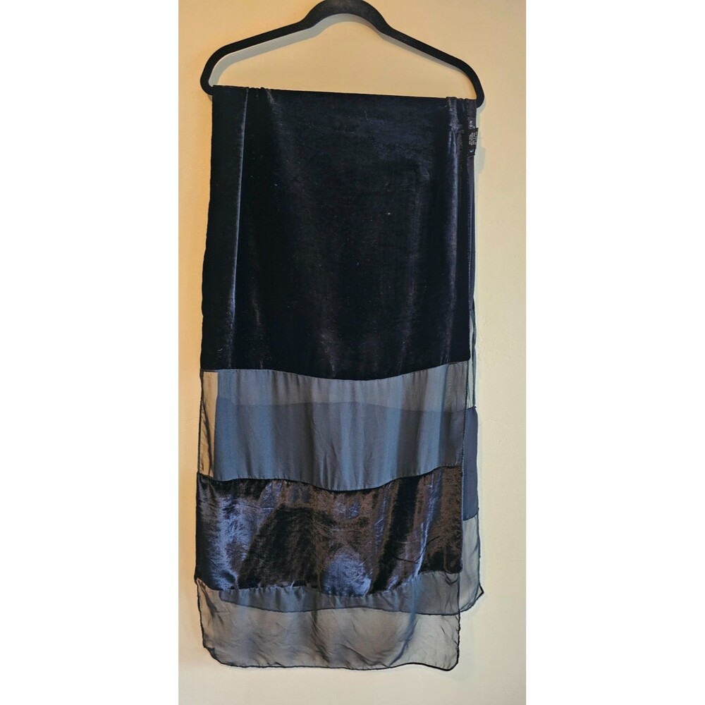 Vintage Kenneth Cole reaction Velvet Scarf Black/Multi Stripe 20x72